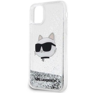 Karl Lagerfeld KLHCN61LNCHCS iPhone 11 ezüst/ezüst védőtök Glitter Choupette Head