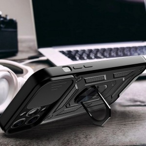 Hybrid Armor Camshield iPhone 13 tok kamerafedéllel, kék