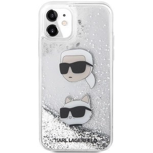 Karl Lagerfeld KLHCN61LDHKCNS iPhone 11 tok - ezüst Liquid Glitter Karl & Choupette fej