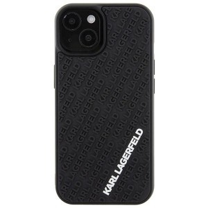 Karl Lagerfeld 3D Rubber Multi Logo tok iPhone 15 - fekete