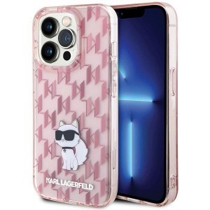 Karl Lagerfeld Monogram Choupette tok iPhone 15 Pro Max - rózsaszín