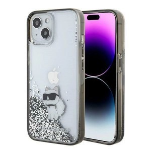 Karl Lagerfeld Liquid Glitter Choupette tok iPhone 15 - átlátszó