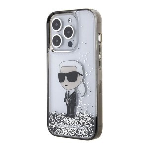 Karl Lagerfeld Liquid Glitter Ikonik tok iPhone 15 Pro Max - áttetsző