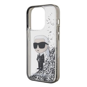 Karl Lagerfeld Liquid Glitter Ikonik tok iPhone 15 Pro Max - áttetsző