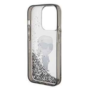 Karl Lagerfeld Liquid Glitter Ikonik tok iPhone 15 Pro Max - áttetsző