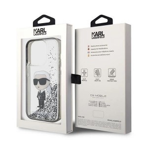 Karl Lagerfeld Liquid Glitter Ikonik tok iPhone 15 Pro Max - áttetsző