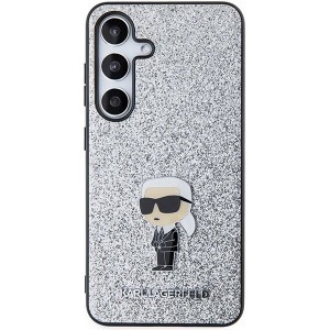 Karl Lagerfeld Fixed Glitter Ikonik Logo Metal Pin tok Samsung Galaxy S24+ - ezüst