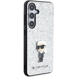 Karl Lagerfeld Fixed Glitter Ikonik Logo Metal Pin tok Samsung Galaxy S24+ - ezüst