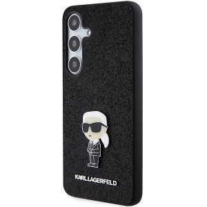 Karl Lagerfeld Fixed Glitter Ikonik Logo Metal Pin tok Samsung Galaxy S24+ - fekete