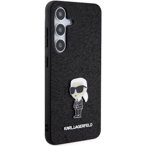 Karl Lagerfeld Fixed Glitter Ikonik Logo Metal Pin tok Samsung Galaxy S24+ - fekete