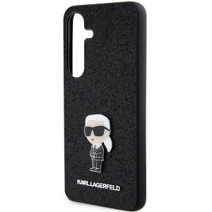 Karl Lagerfeld Fixed Glitter Ikonik Logo Metal Pin tok Samsung Galaxy S24+ - fekete