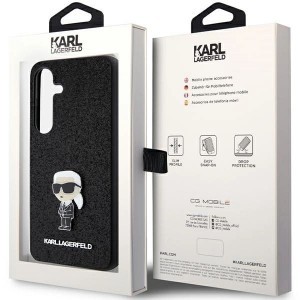 Karl Lagerfeld Fixed Glitter Ikonik Logo Metal Pin tok Samsung Galaxy S24+ - fekete