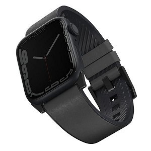 Uniq Straden bőr hibrid szíj Apple Watch 1/2/3/4/5/6/7/8/SE/SE2/Ultra 42/44/45/49mm - Szürke