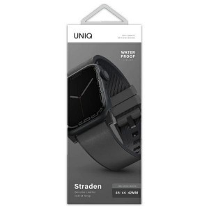 Uniq Straden bőr hibrid szíj Apple Watch 1/2/3/4/5/6/7/8/SE/SE2/Ultra 42/44/45/49mm - Szürke