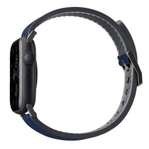 Uniq Straden Bőr Hibrid Szíj Apple Watch 1/2/3/4/5/6/7/8/SE/SE2/Ultra 42/44/45/49mm - kék