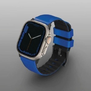 Uniq Linus Airosoft Szilikon Szíj Apple Watch 1/2/3/4/5/6/7/8/SE/SE2/Ultra 42/44/45/49mm - Kék