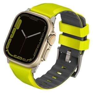 Uniq Linus Airosoft szilikonszíj Apple Watch 1/2/3/4/5/6/7/8/SE/SE2/Ultra 42/44/45/49mm - lime