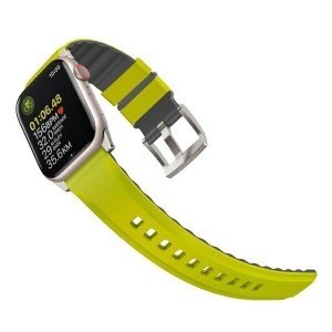 Uniq Linus Airosoft szilikonszíj Apple Watch 1/2/3/4/5/6/7/8/SE/SE2/Ultra 42/44/45/49mm - lime