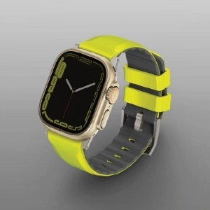 Uniq Linus Airosoft szilikonszíj Apple Watch 1/2/3/4/5/6/7/8/SE/SE2/Ultra 42/44/45/49mm - lime