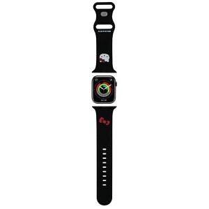 Hello Kitty Szilikon Kitty Fej Szíj Apple Watch 42/44/45/49mm - Fekete