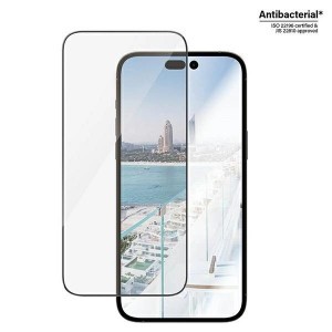 PanzerGlass Ultra-Wide Fit antibakteriális edzett üvegfólia tükröződésmentes réteggel és pozicionálóval iPhone 14 Pro Max készülékhez Üvegfólia