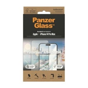 PanzerGlass Ultra-Wide Fit antibakteriális edzett üvegfólia tükröződésmentes réteggel és pozicionálóval iPhone 14 Pro Max készülékhez Üvegfólia