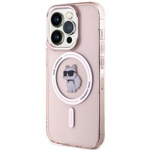 Karl Lagerfeld IML Choupette MagSafe tok iPhone 15 Pro Max - rózsaszín