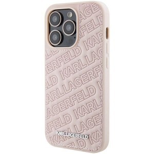 Karl Lagerfeld Quilted K Pattern case for iPhone 15 Pro - pink