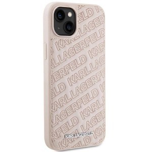 Karl Lagerfeld Quilted K Pattern tok iPhone 15-höz - rózsaszín