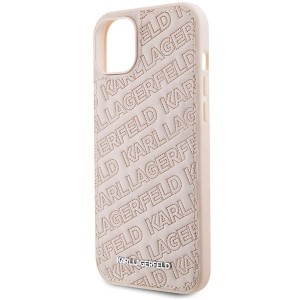 Karl Lagerfeld Quilted K Pattern tok iPhone 15-höz - rózsaszín