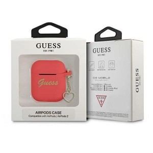 Guess GUA2LSCHSR AirPods cover red/red Silicone Charm Heart Collection