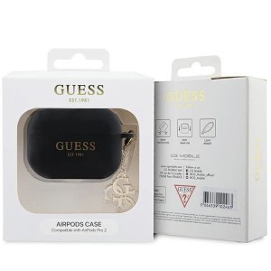 Guess GUAP2LECG4K tok AirPods Pro 2 - fekete Liquid Silicone Glitter Triangle Charm