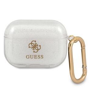 Guess GUAPUCG4GT AirPods Pro tok Transparent Glitter Collection