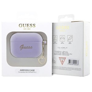 Guess GUAP2LSCHSU AirPods Pro 2 tok lila/lila Szilikon Charm Heart Kollekció