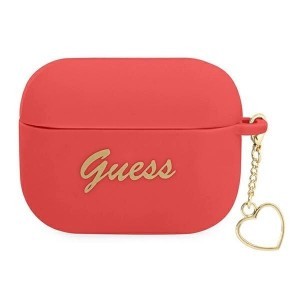 Guess GUAPLSCHSR AirPods Pro cover red/red Silicone Charm Heart Collection