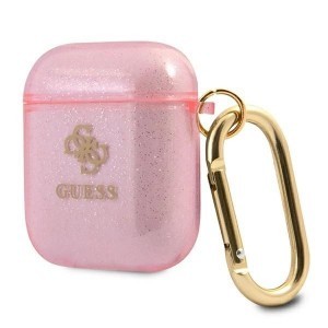 Guess GUA2UCG4GP AirPods tok pink/pink Glitter Collection