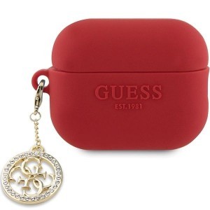 Guess GUAP23DSLGHDF AirPods Pro 2 fliptok piros 3D Rubber 4G Diamond Charm