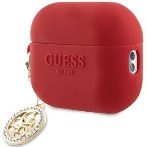 Guess GUAP23DSLGHDF AirPods Pro 2 fliptok piros 3D Rubber 4G Diamond Charm