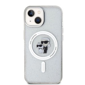 Karl Lagerfeld Karl&Choupette Glitter MagSafe tok iPhone 15 Plus - átlátszó