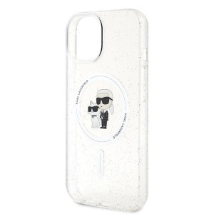 Karl Lagerfeld Karl&Choupette Glitter MagSafe tok iPhone 15 Plus - átlátszó