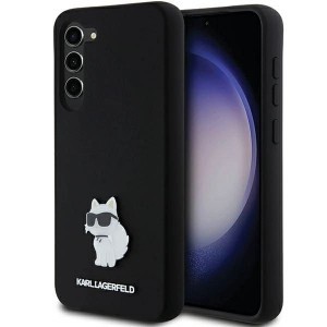 Karl Lagerfeld Silicone Choupette Metal Pin tok Samsung Galaxy S23 Plus - fekete