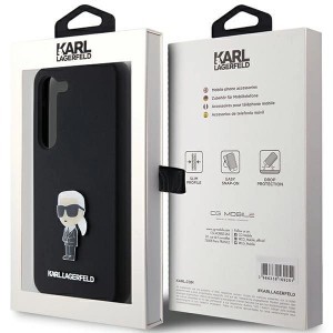 Karl Lagerfeld Silicone Ikonik Metal Pin tok Samsung Galaxy S23+ - fekete