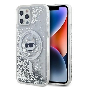 Karl Lagerfeld Liquid Glitter Choupette Head MagSafe tok iPhone 12 / 12 Pro - Átlátszó