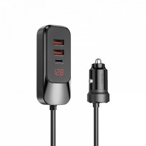 WiWU - Extend autós töltő Wi-QC015 120W PD+QC 2xUSB A + 2xUSB C