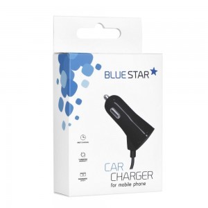 BLUE STAR autós töltő 3A USB A kábellel Type C fekete