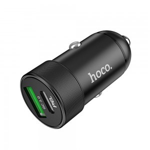 HOCO autós töltő USB A + Type C PD QC3.0 27W Z32B fekete