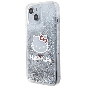 Hello Kitty Liquid Glitter Charms Kitty Head tok iPhone 14-hez - ezüst