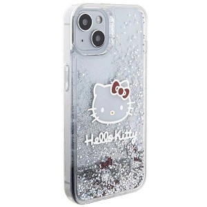 Hello Kitty Liquid Glitter Charms Kitty Head tok iPhone 14-hez - ezüst