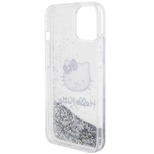 Hello Kitty Liquid Glitter Charms Kitty Head tok iPhone 14-hez - ezüst