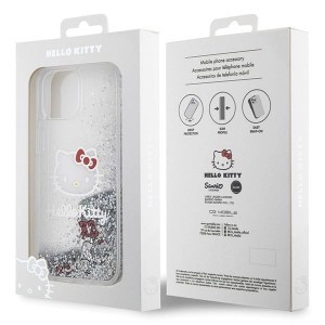 Hello Kitty Liquid Glitter Charms Kitty Head tok iPhone 14-hez - ezüst